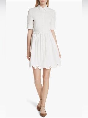 NWOT KATE SPADE NY Cutwork Denim Shirtdress, Size  10